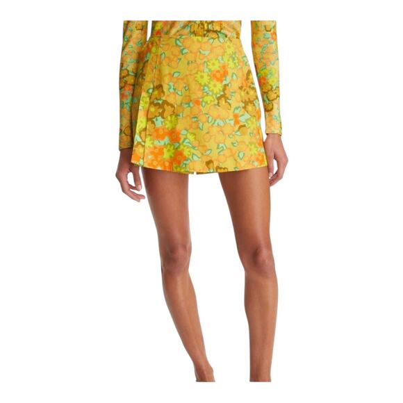 Tory Burch Dresses & Skirts - Tory Burch Blossom Poplin Skort Yellow Floral Pleated Women's Size 10 NWT